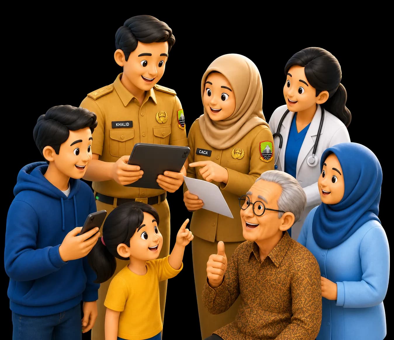 Ilustrasi masyarakat menggunakan layanan TAHU